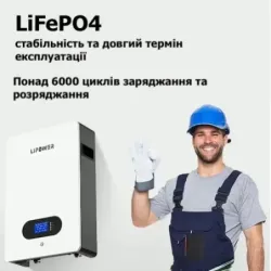 Акумулятор настінний LIPOWER LiFePO4 BT512200-СО155 10kWh, пакування пошкоджене, товар цілий.